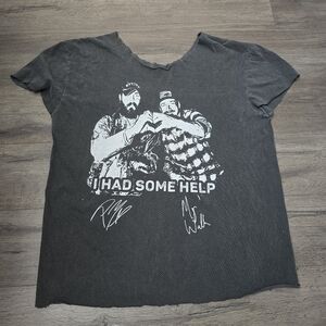 I Had Some Help Morgan Walken & Post Malone Short Sleeve Tee Grey White Band